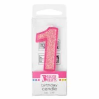 Bakery Crafts Glitter Pink 1 Birthday Candle