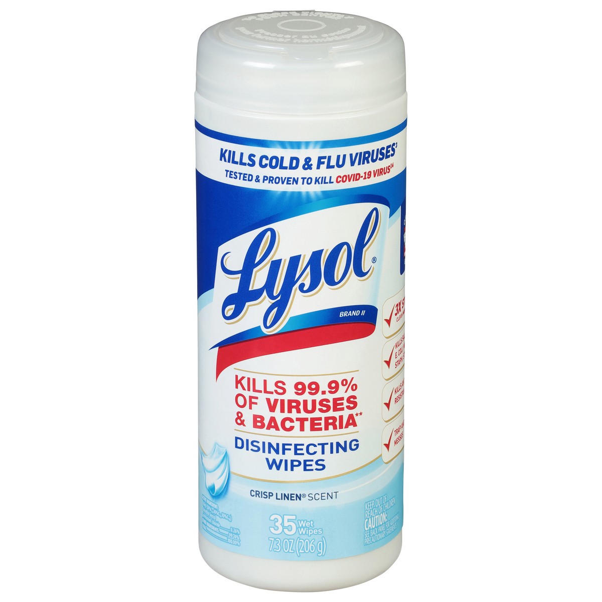 slide 3 of 12, Lysol Crisp Linen Scent Disinfecting Wipes 35 Each, 35 ct