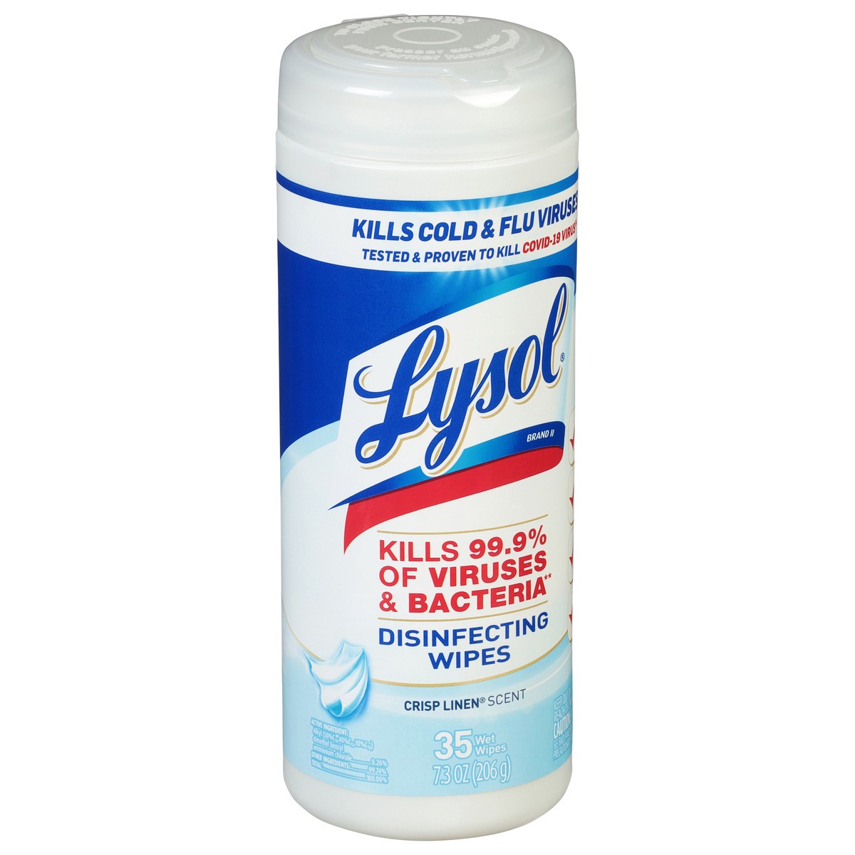 slide 6 of 12, Lysol Crisp Linen Scent Disinfecting Wipes 35 Each, 35 ct