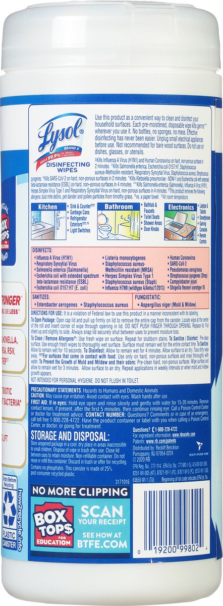 slide 10 of 12, Lysol Crisp Linen Scent Disinfecting Wipes 35 Each, 35 ct