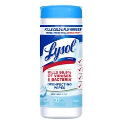 Lysol Disinfectant Wipes, Multi-Surface Antibacterial Cleaning Wipes, For Disinfecting and Cleaning, Crisp Linen, 35 Count