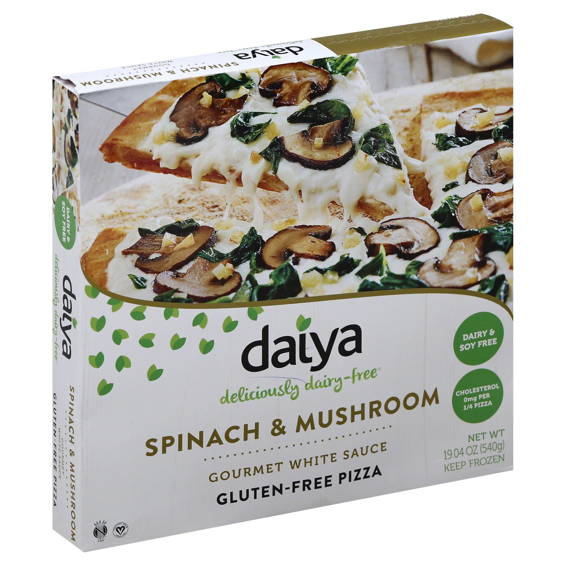 slide 1 of 1, Daiya Gluten Free Spinach Mushroom Pizza, 19.4 oz