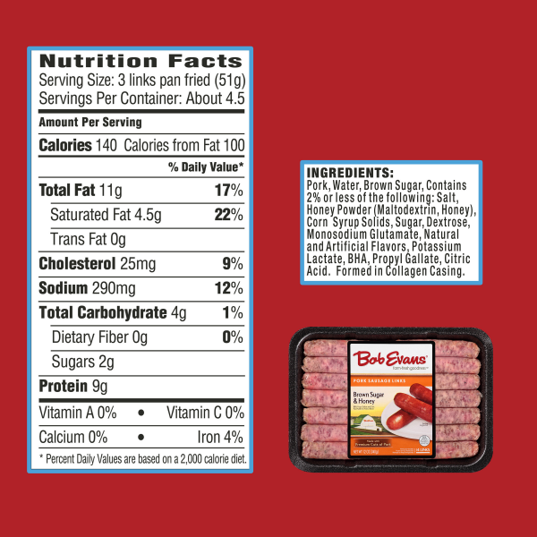 slide 11 of 29, Bob Evans Brown Sugar and Honey Links 12 oz 14 ct, 14 ct
