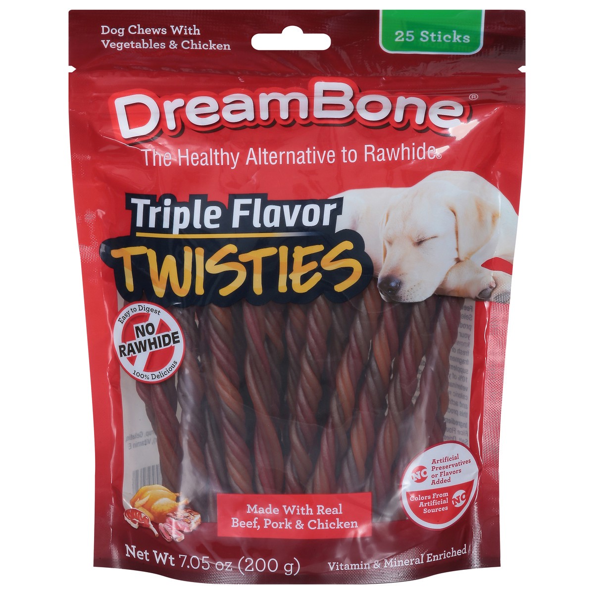 slide 1 of 9, Dreambone Twisties Triple Flavor, 25 ct