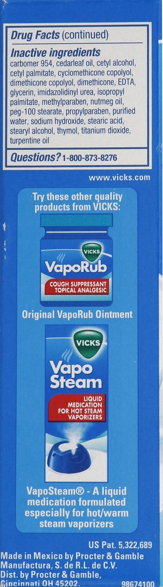 slide 7 of 7, Vicks Cough Suppressant/Topical Analgesic 2.99 oz, 2.99 oz