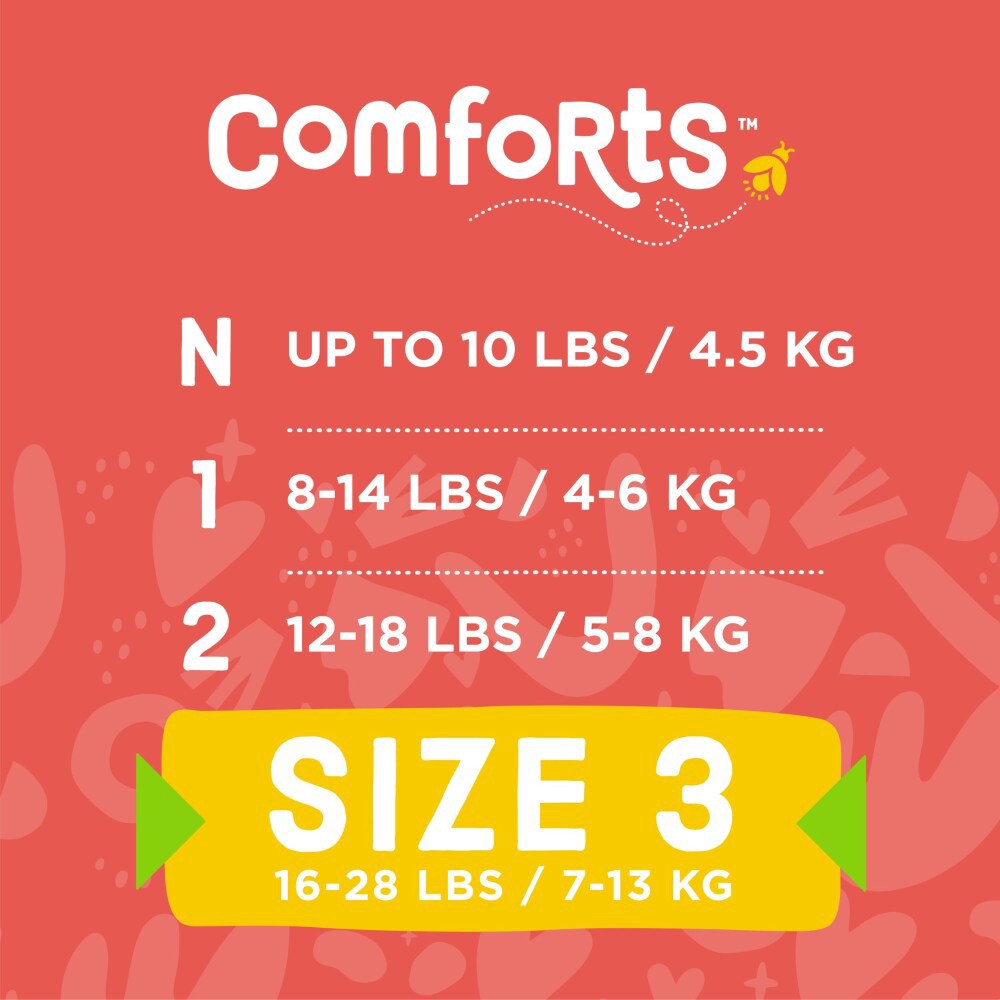 slide 5 of 6, Comforts Size 3 Day Or Night Baby Diapers Super Value Box, 160 ct