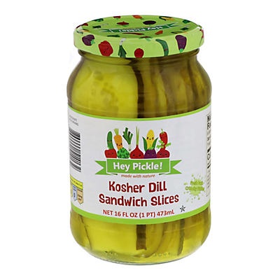 slide 1 of 1, Hey Pickle! &nbsp;Kosher Dill Sandwich Slices, 16 oz