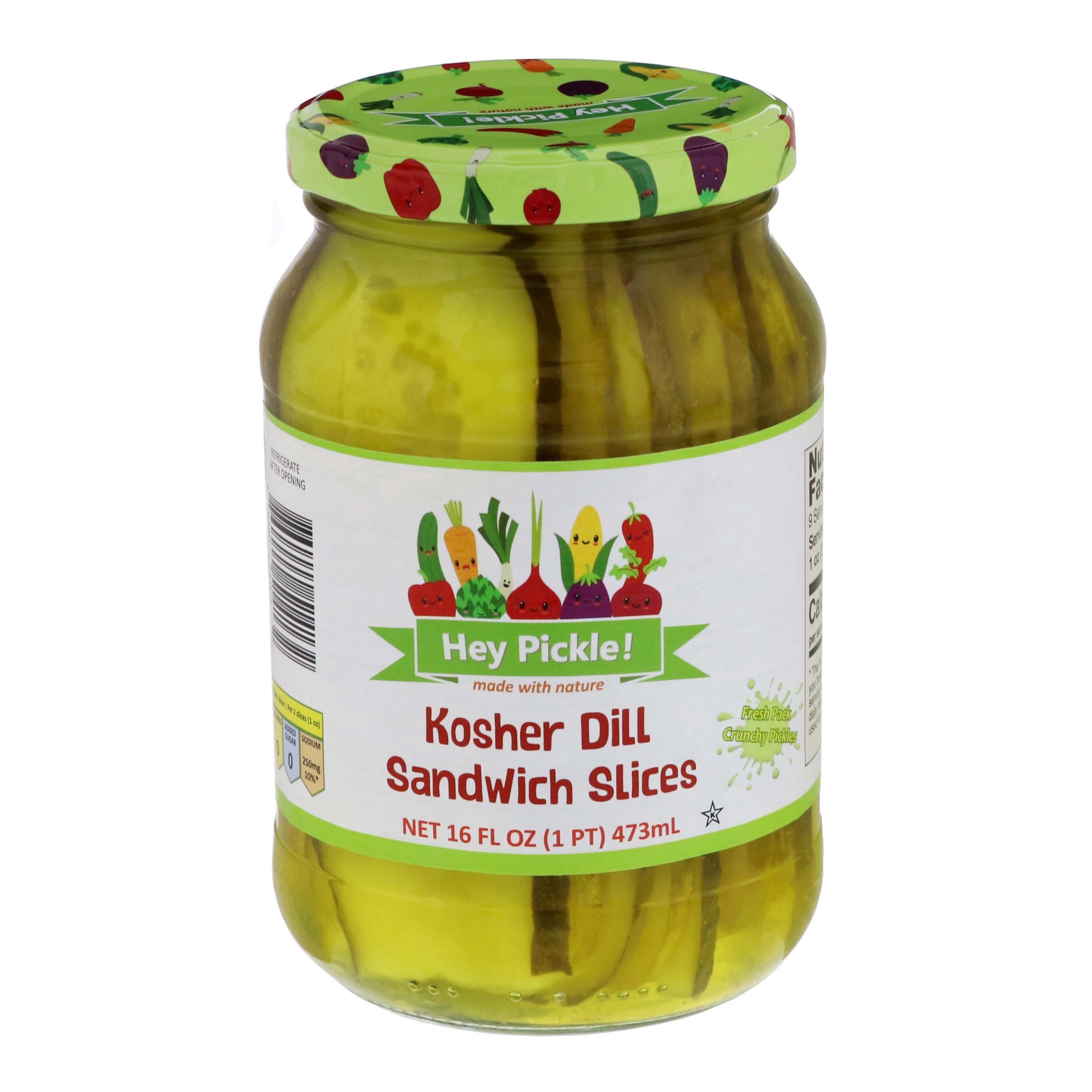 slide 1 of 1, Hey Pickle! &nbsp;Kosher Dill Sandwich Slices, 16 oz