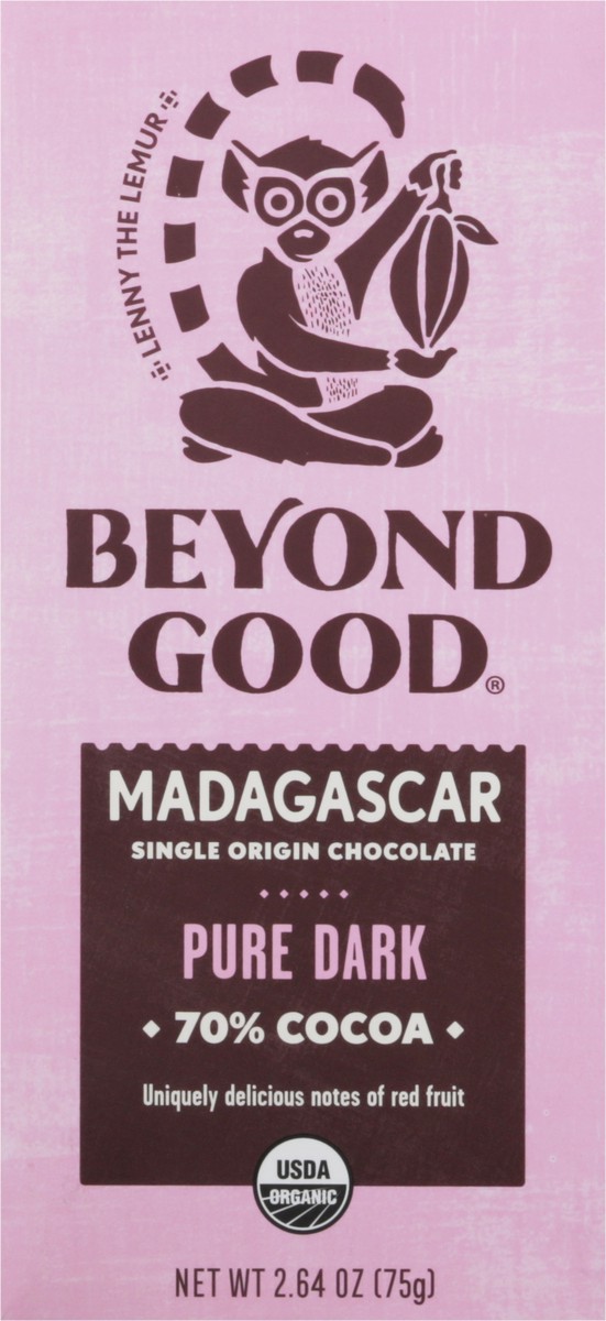 slide 6 of 9, Beyond Good 70% Cocoa Madagascar Pure Dark Chocolate Bar, 2.64 oz