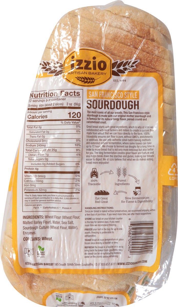 slide 9 of 13, Izzio Artisan Bakery Sourdough San Francisco Style Bread 24 oz, 24 oz