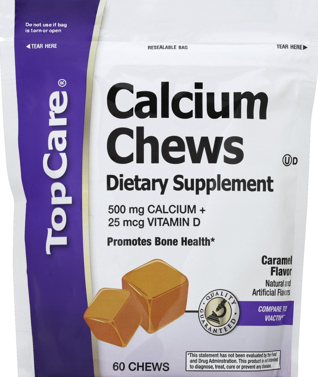 slide 5 of 6, TopCare Calcium Chews, Caramel Flavor, 60 ct