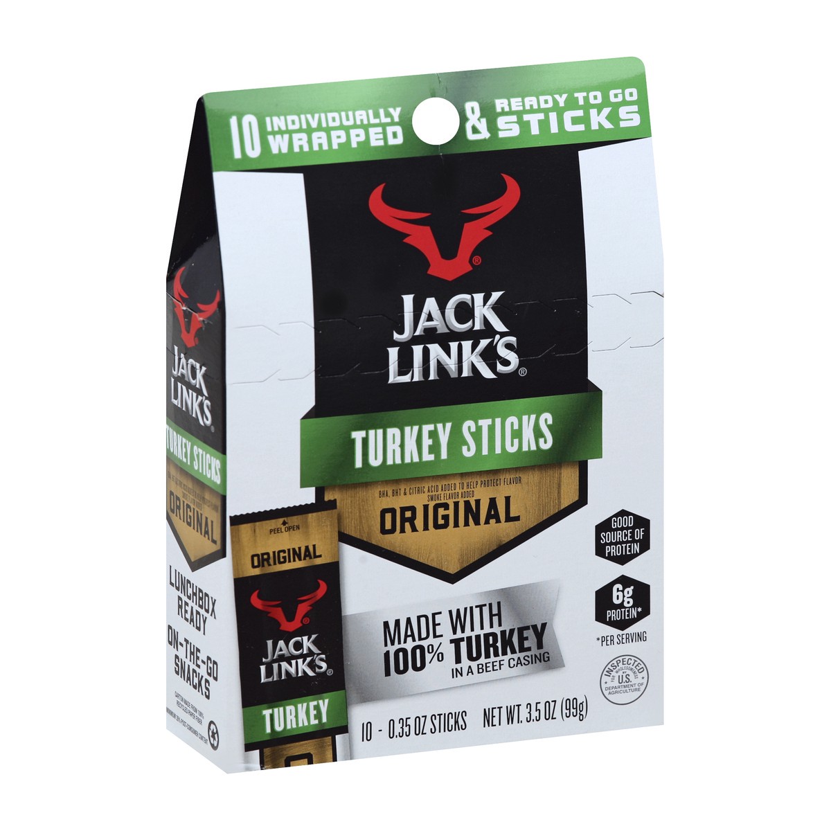 slide 5 of 5, Jack Link's Turkey Sticks 10 ea, 10 ct