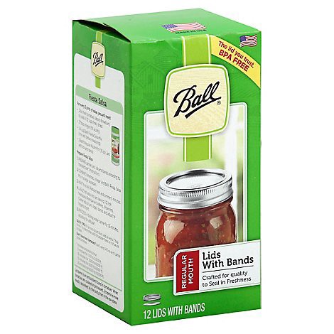 slide 1 of 2, Ball Lids Regular Mouth with Bands - 12 Count, 12 ct