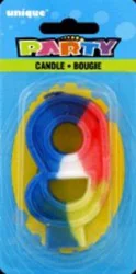 Unique Industries Party Rainbow Numeral Candles #9