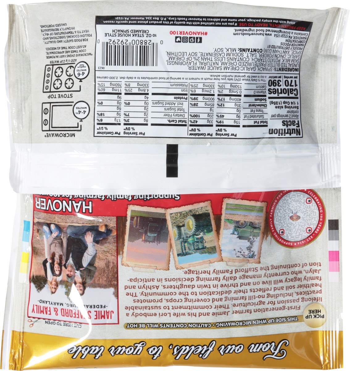 slide 9 of 13, Hanover Creamed Steak House Style Spinach 10 oz, 10 oz