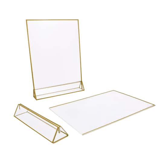 slide 1 of 2, 8.5" X 11" Gold Acrylic Sign Holders, 2ct. By Celebrate It, 2 ct