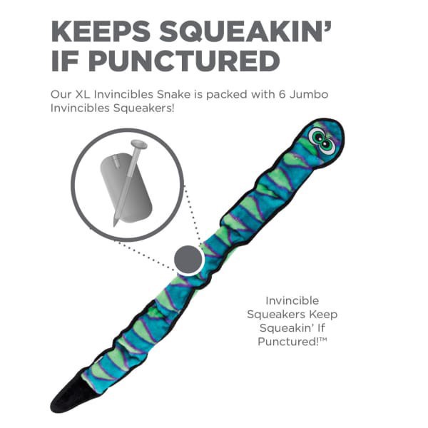 slide 6 of 21, Outward Hound Invincibles Snake Blu XL, XL