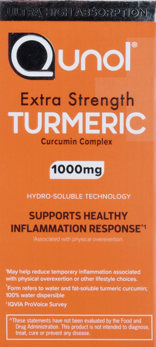 slide 6 of 9, Qunol 1000 mg Extra Strength Turmeric 30 Capsules, 30 ct