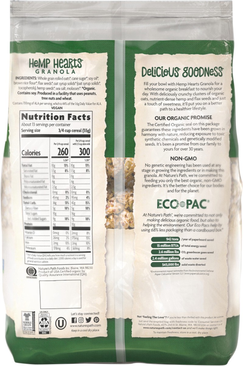 slide 6 of 7, Nature's Path Organic Hemp Hearts Granola Cereal 26.4 oz, 26.4 oz