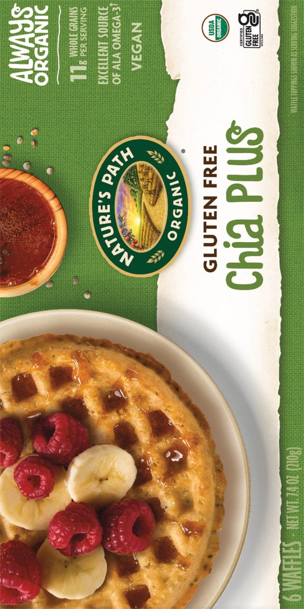 slide 2 of 3, Nature's Path Organic Chia Plus Waffles 7oz Box, 6 ct