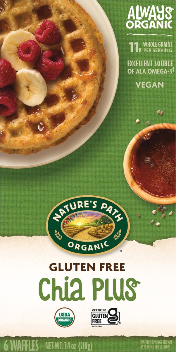 slide 3 of 3, Nature's Path Organic Chia Plus Waffles 7oz Box, 6 ct