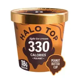 Halo Top Peanut Butter Cup Light Ice Cream, 16 fl oz Pint