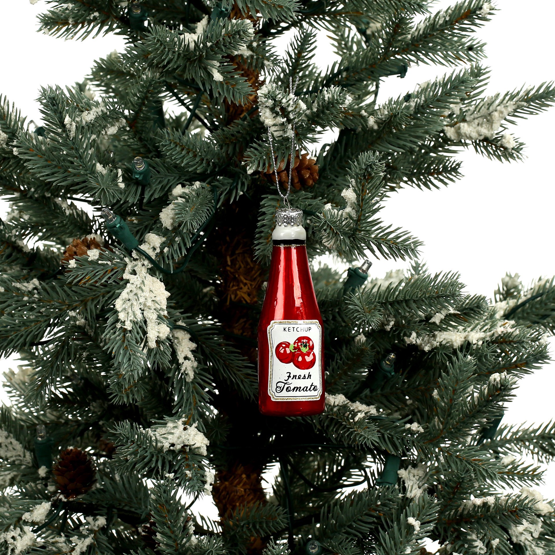 slide 2 of 2, 4.25" Ketchup Bottle Glass Ornament By Ashland, 4.25 in