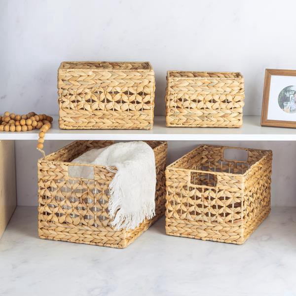 slide 1 of 1, Hy-Vee Seasons Large Nesting Water Hyacinth Storage Baskets, Set Of 4, 1 ct