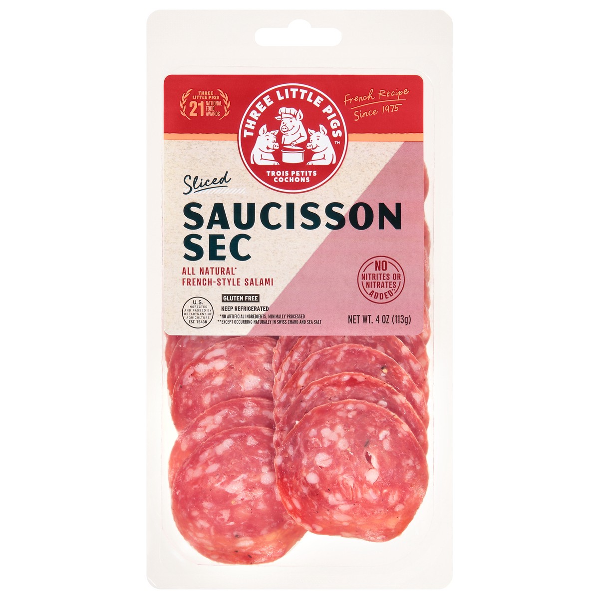 slide 8 of 13, Three Little Pigs Sliced French-Style Salami 4 oz, 4 oz