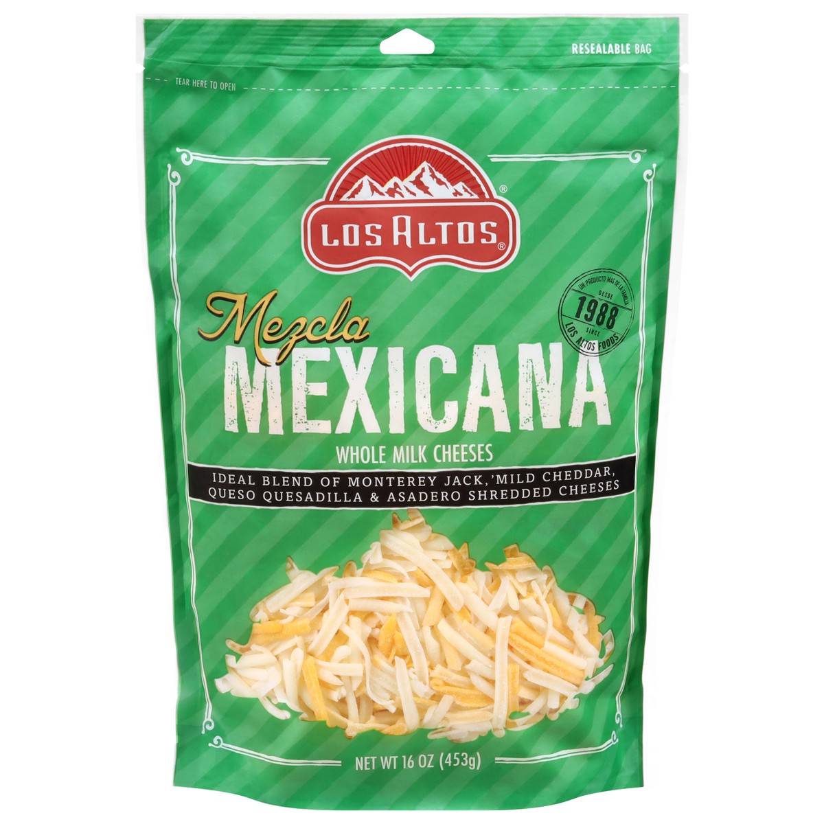 slide 1 of 15, Los Altos Whole Milk Mexicana Shredded Cheese 16 oz, 16 oz