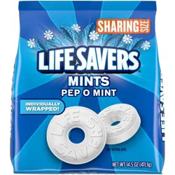 LIFE SAVERS Pep-O-Mint Breath Mints Hard Candy, Sharing Size, 14.5 oz Bag