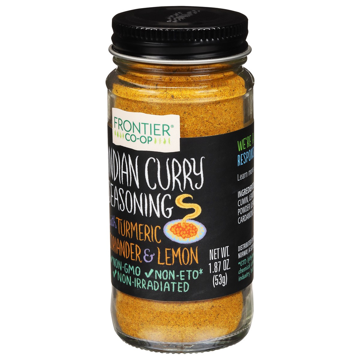 slide 3 of 9, Frontier Co-Op with Turmeric, Coriander & Lemon Indian Curry Seasoning 1.87 oz, 1.87 oz