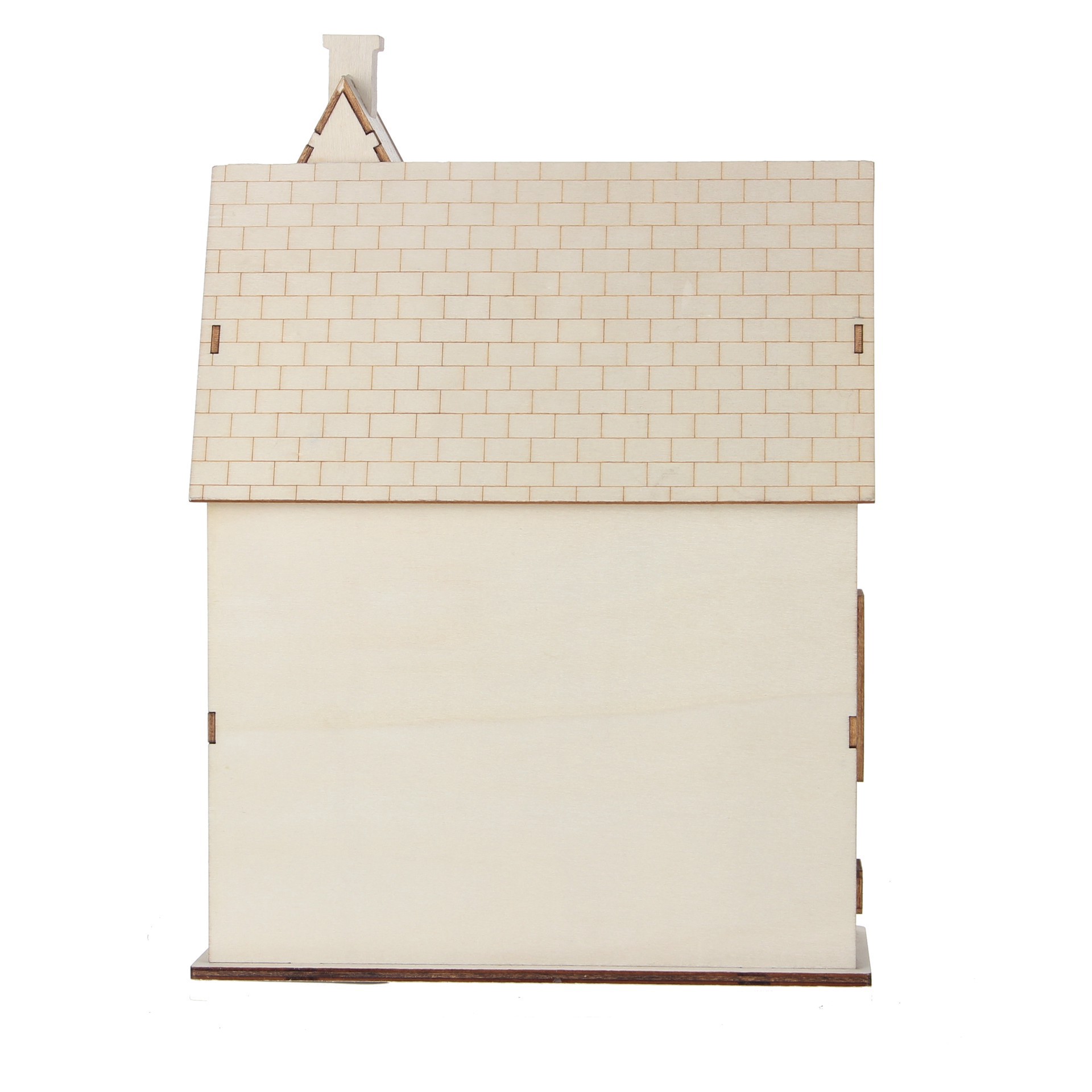 slide 4 of 5, 12.25" Unfinished Village House Diy Led Wood Decor By Make Market, 12.25 in