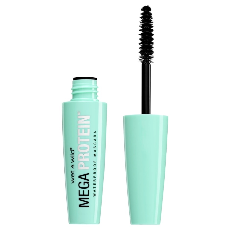 slide 1 of 1, wet n wild Mega Protein Waterproof Black Mascara, 0.21 fl oz
