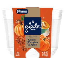 Glade 3-Wick Candle Jar, Pumpkin & Ginger, 6.8oz., 1 count