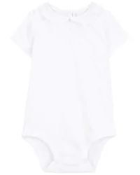 Oshkosh Baby Scalloped Collar Short-Sleeve Bodysuit - White - 3M