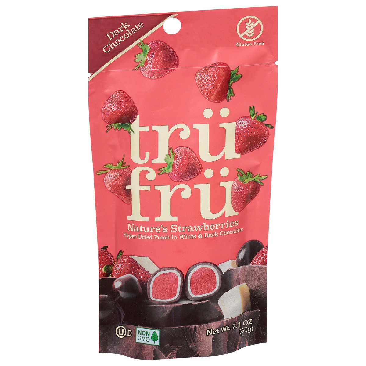 slide 2 of 9, Tru Fru Dark Chocolate Nature's Strawberries 2.1 oz, 2.1 oz