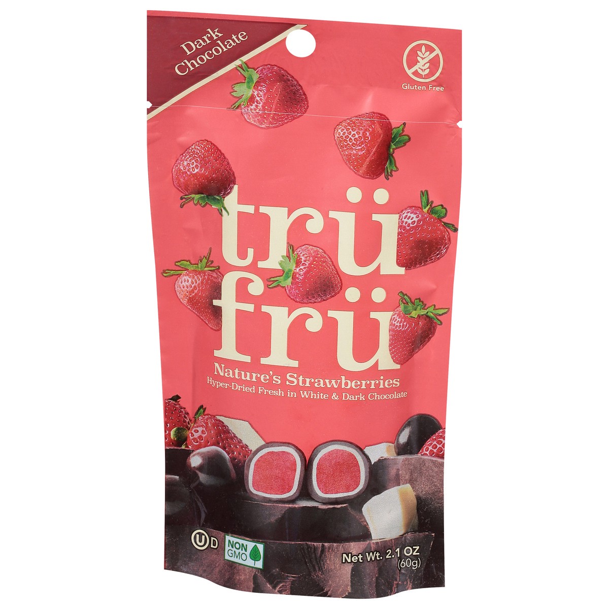 slide 3 of 9, Tru Fru Dark Chocolate Nature's Strawberries 2.1 oz, 2.1 oz