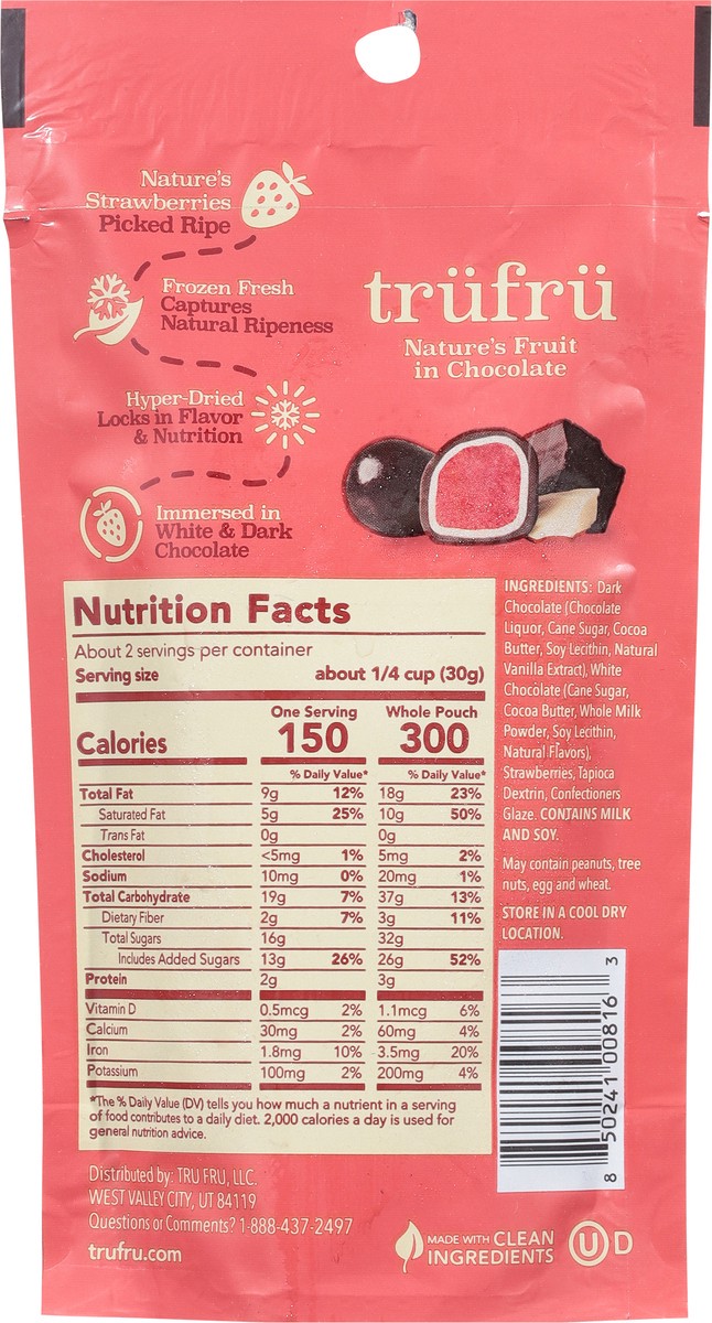 slide 5 of 9, Tru Fru Dark Chocolate Nature's Strawberries 2.1 oz, 2.1 oz