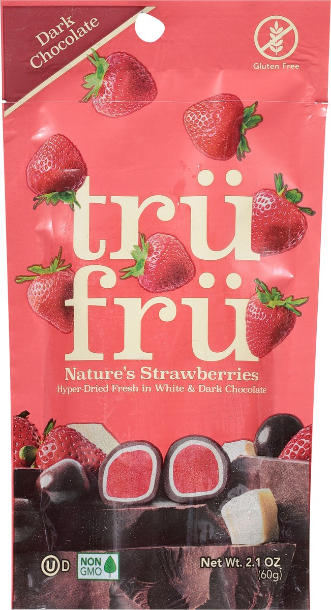 slide 6 of 9, Tru Fru Dark Chocolate Nature's Strawberries 2.1 oz, 2.1 oz