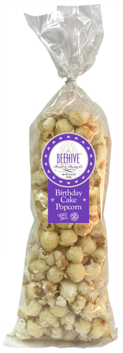 slide 1 of 1, Beehive Bday Cake Gourment Popcorn, 8.25 oz