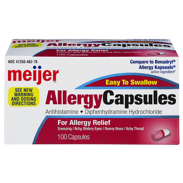 slide 1 of 1, Meijer Multi-Symptom Allergy Capsules, 100 ct