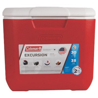 slide 1 of 1, Coleman Excursion Cooler - Red, 30 qt