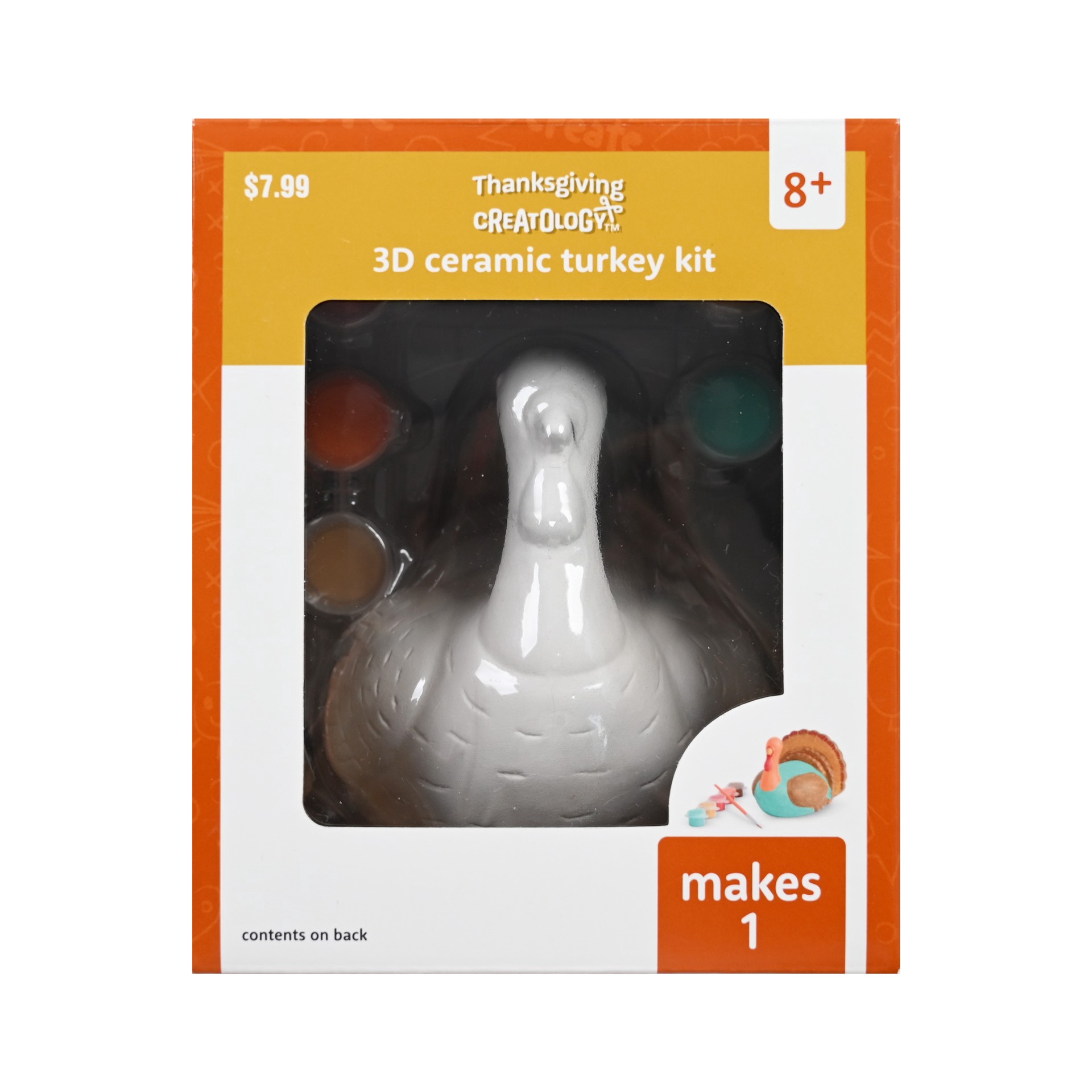 slide 3 of 4, 3d Ceramic Turkey Craft Kit By Creatology, 5 in x 5 in x 6 in