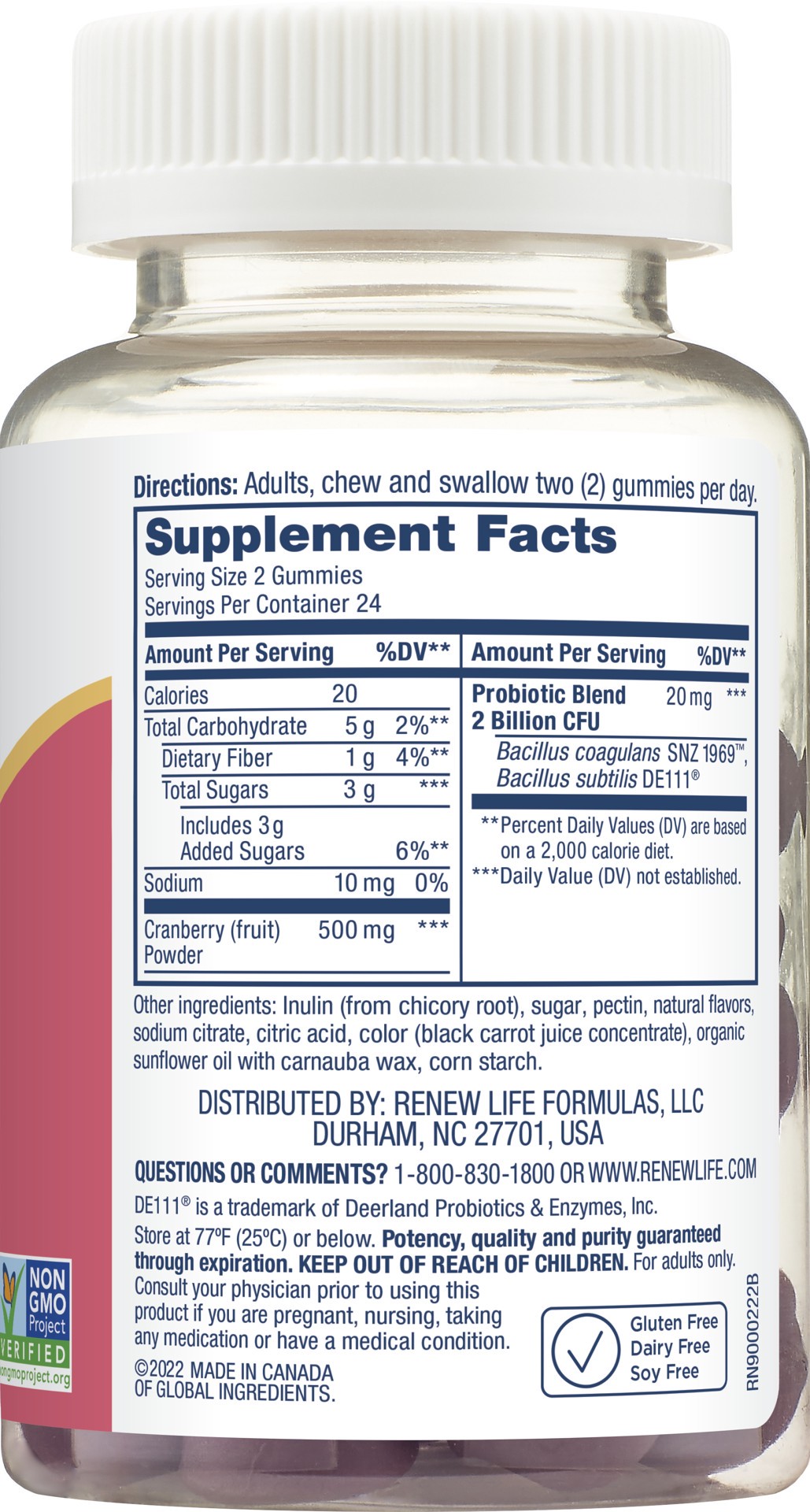 slide 5 of 5, Renew Life Urinary On Tract Cranberry Probiotic, 48 ct