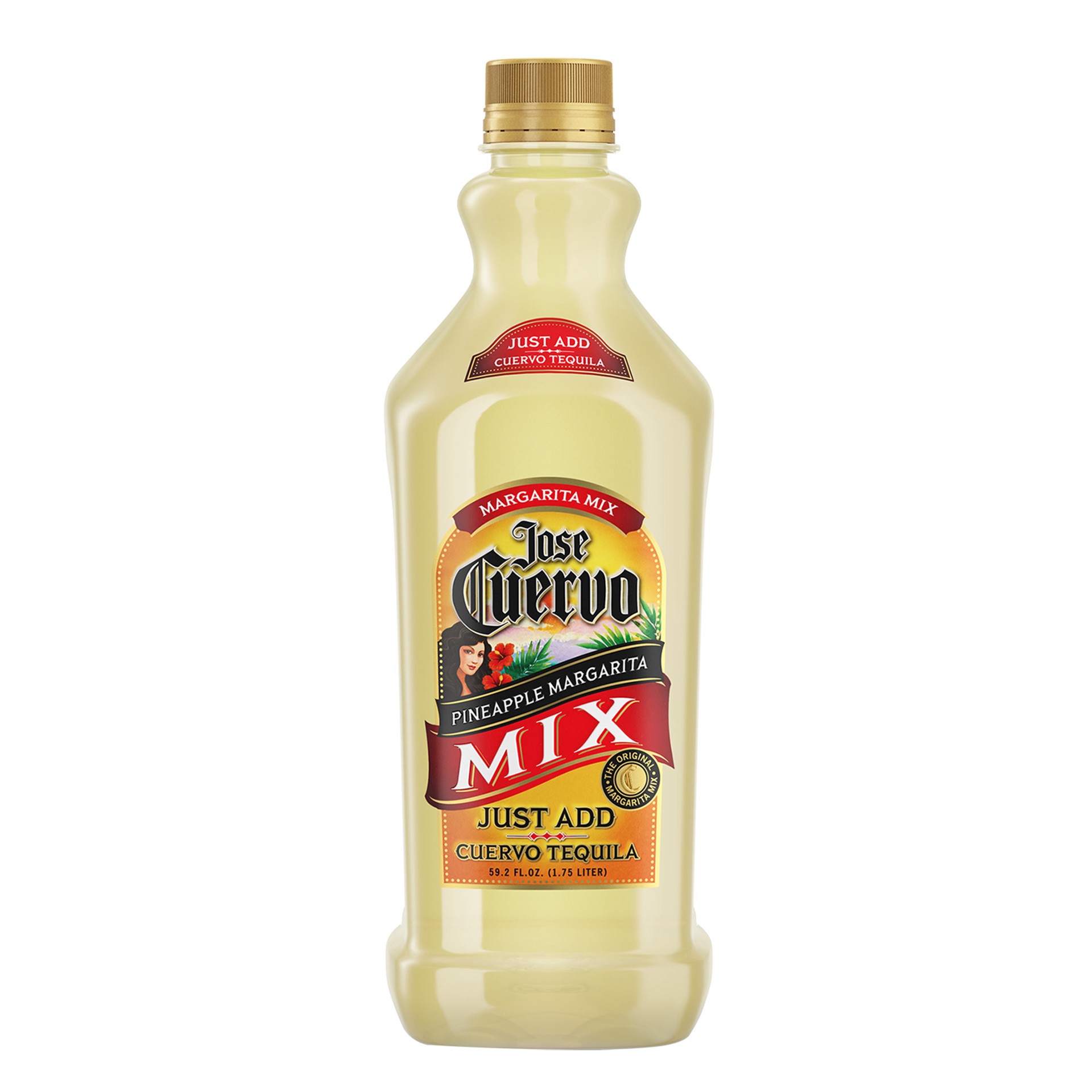 slide 1 of 10, Jose Cuervo Margarita Mix Pineapple - 1.75 L, 59.2 fl oz