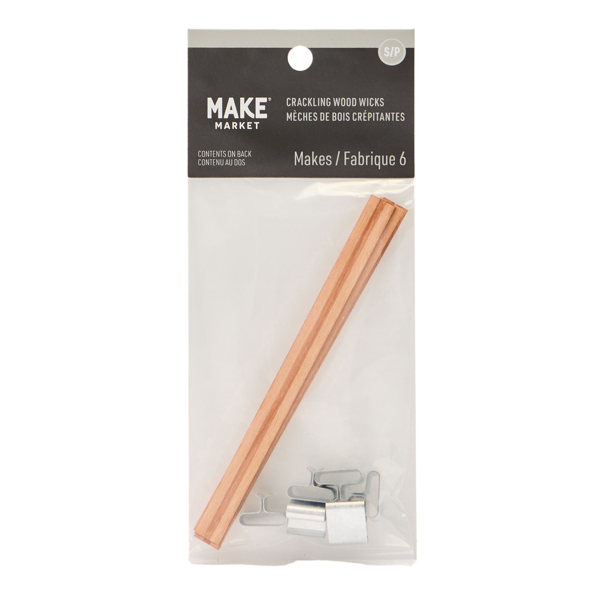 slide 3 of 3, Crackling Wood Wicks By Make Market, 6ct., 6 ct