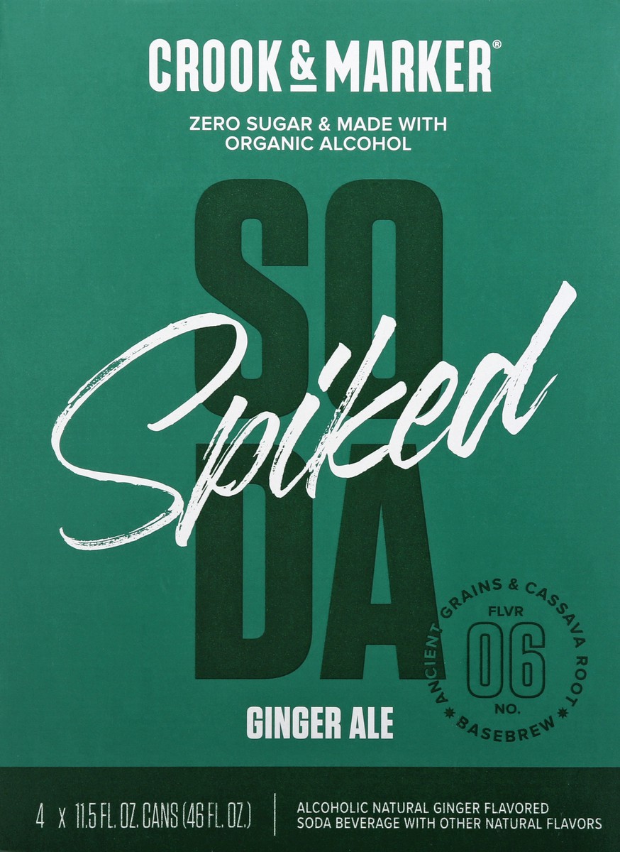 slide 6 of 6, Crook & Marker Crook & Marker Spiked Ginger Ale Soda, 4 ct; 12 fl oz