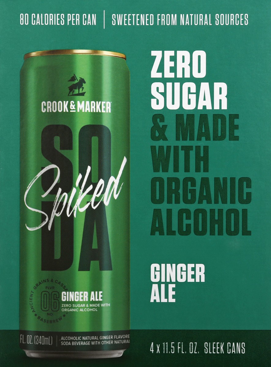 slide 5 of 6, Crook & Marker Crook & Marker Spiked Ginger Ale Soda, 4 ct; 12 fl oz