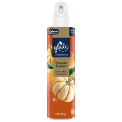 Glade Odor Fighting Soft Mist Air Freshener Room Spray, Pumpkin & Ginger, 8.0oz., 1 count